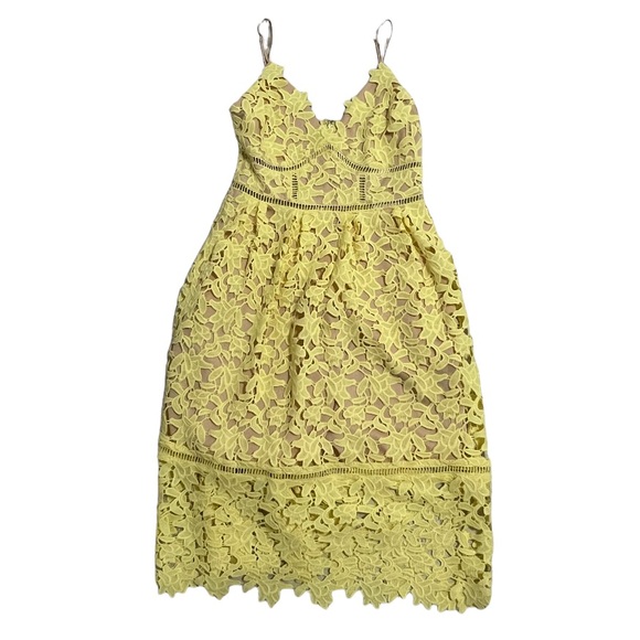 Guess Marina Lay Overlay Dress in Lemonade Size 4 - Picture 1 of 4